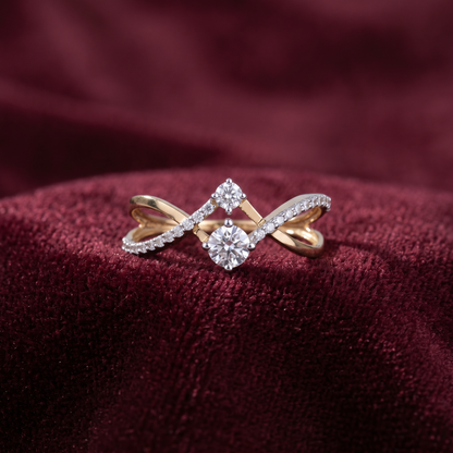 crown shaped gold diamond earring