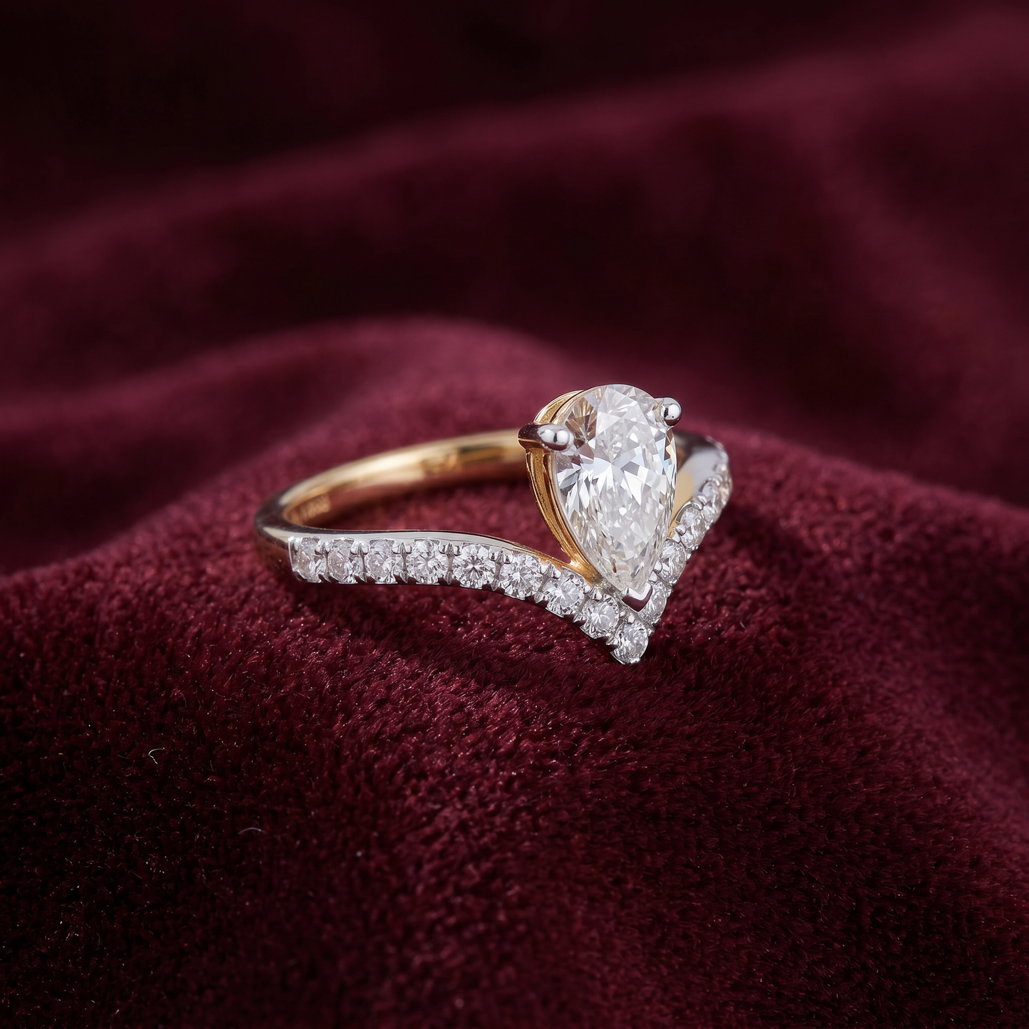 Gold Diamond Tiara Ladies Ring