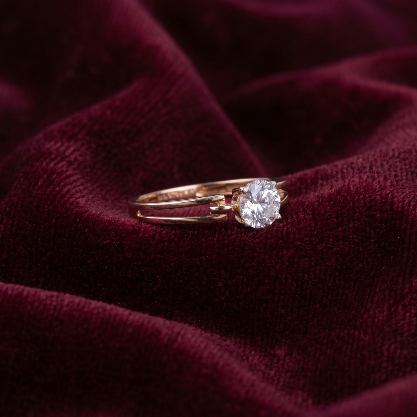 single stone gold diamond ring