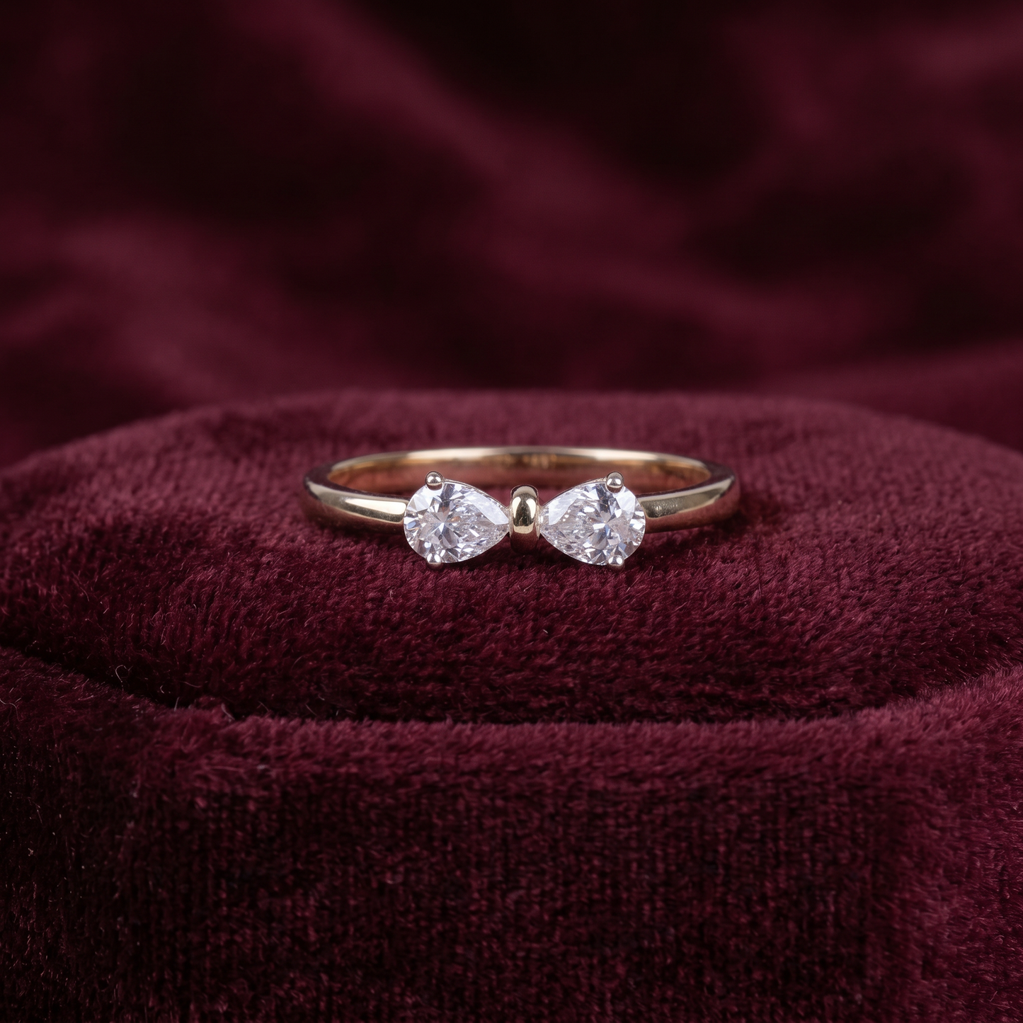 Gold Diamond Bow ring