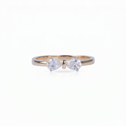 Gold Diamond Bow ring