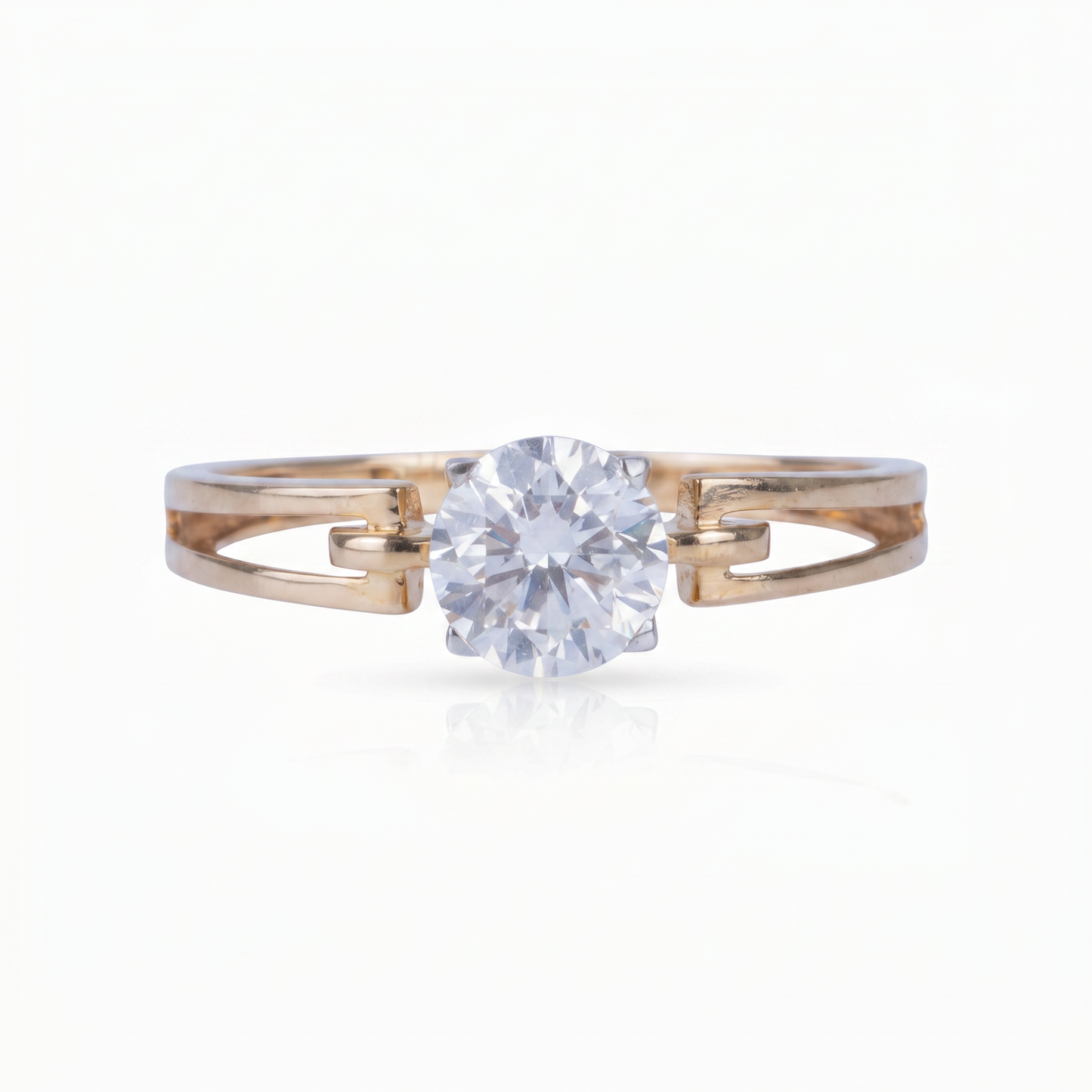 single stone gold diamond ring