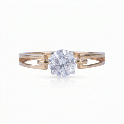 single stone gold diamond ring