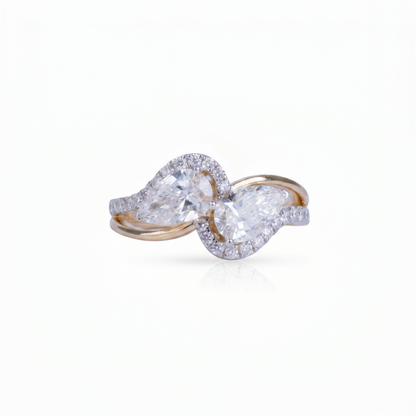 Gold Diamond leaf Ladies Ring