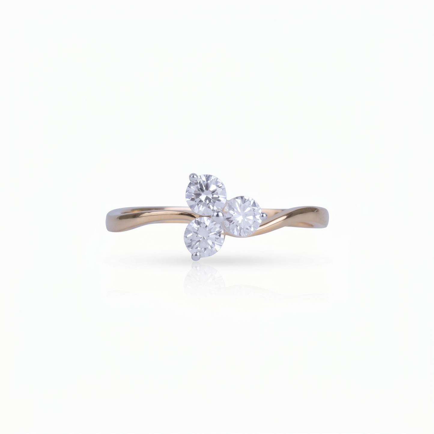triangle shaped gold diamond ring