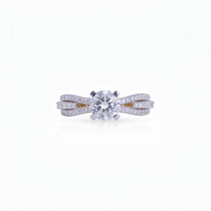 Gold Diamond Twisted split Ladies Ring