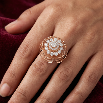 Gold and Diamond Cocktail Ring
