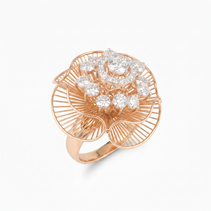 Gold and Diamond Cocktail Ring