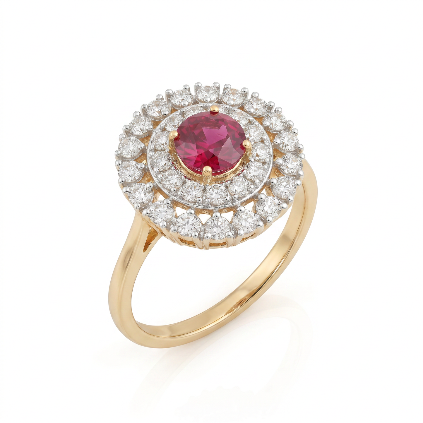 Ruby Halo Diamond Ring