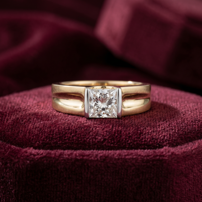 Gold Diamond Modern elegant Mens Ring