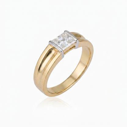 Gold Diamond Modern elegant Mens Ring