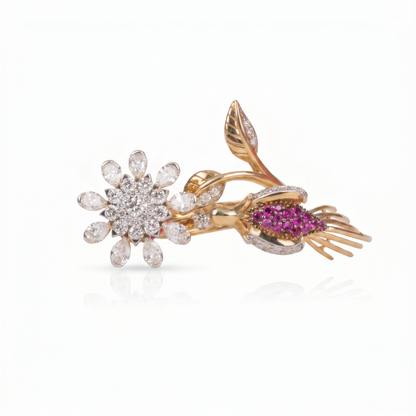 Gold Diamond Spinner Ladies Ring