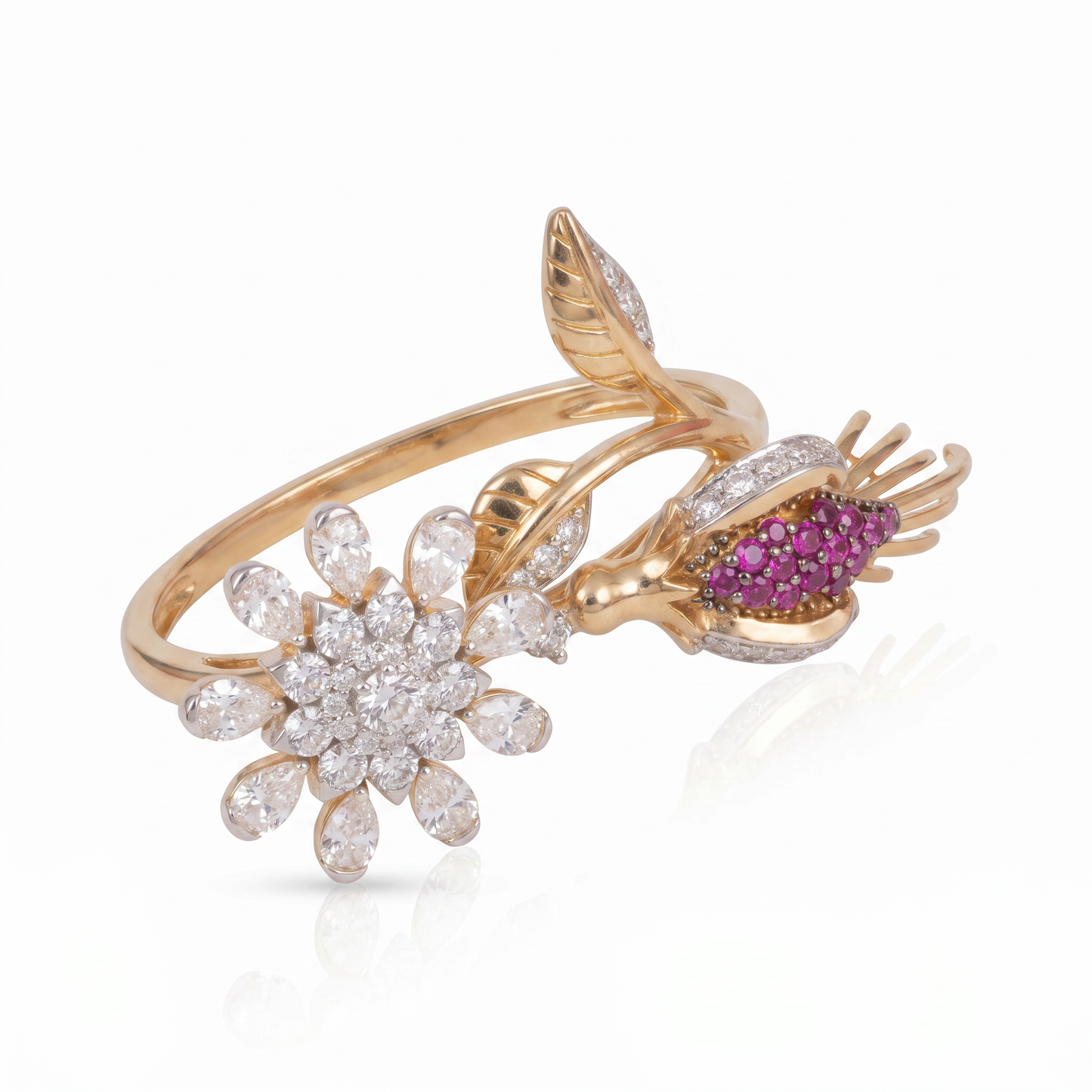 Gold Diamond Spinner Ladies Ring
