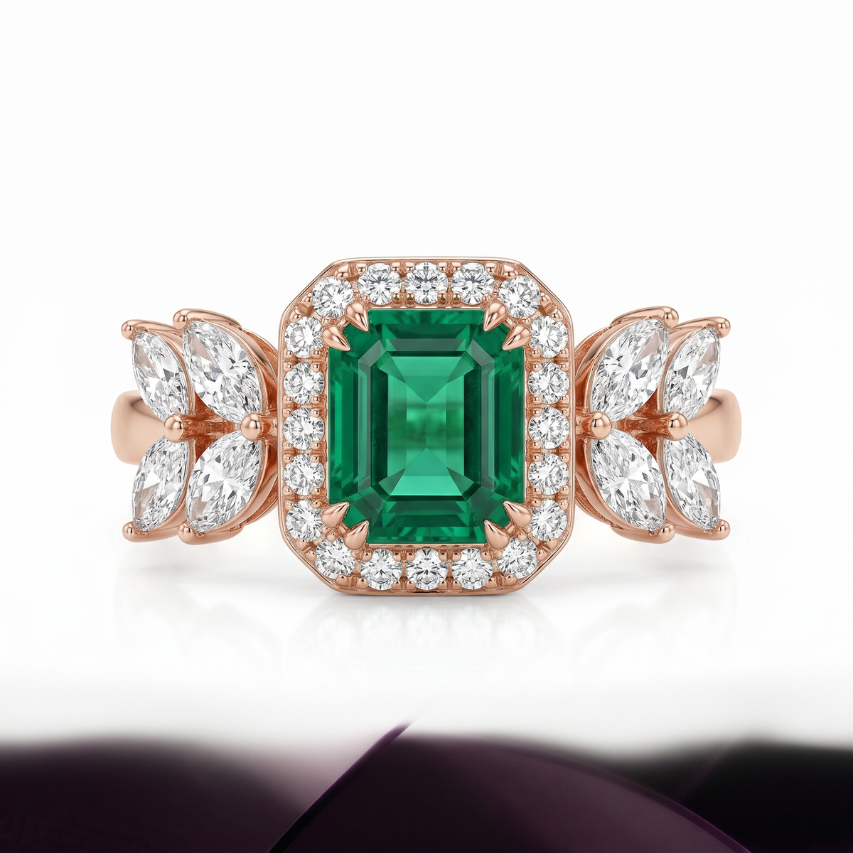 Emerald Vine Royal Diamond Ring