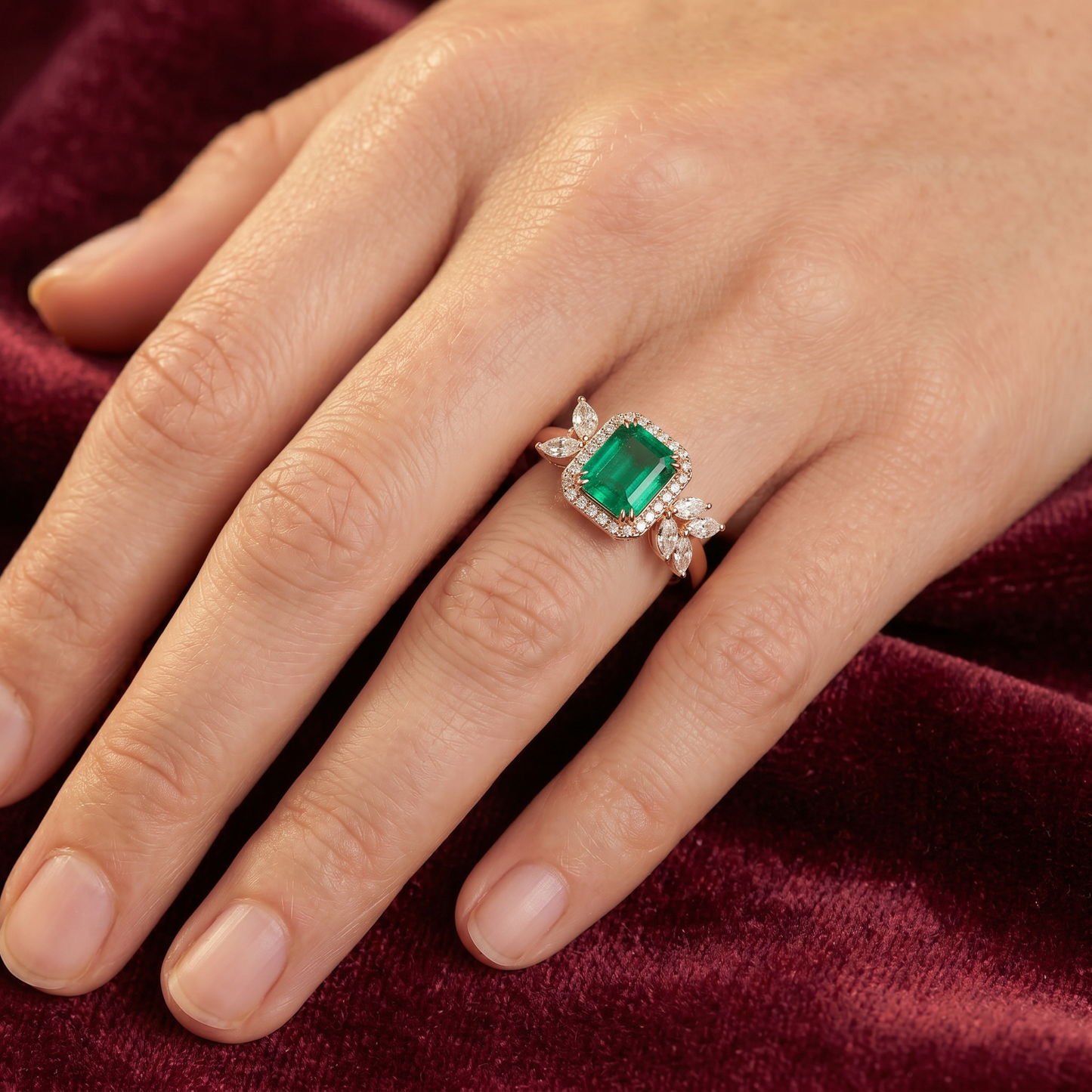 Emerald Vine Royal Diamond Ring