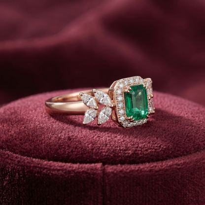 Emerald Vine Royal Diamond Ring