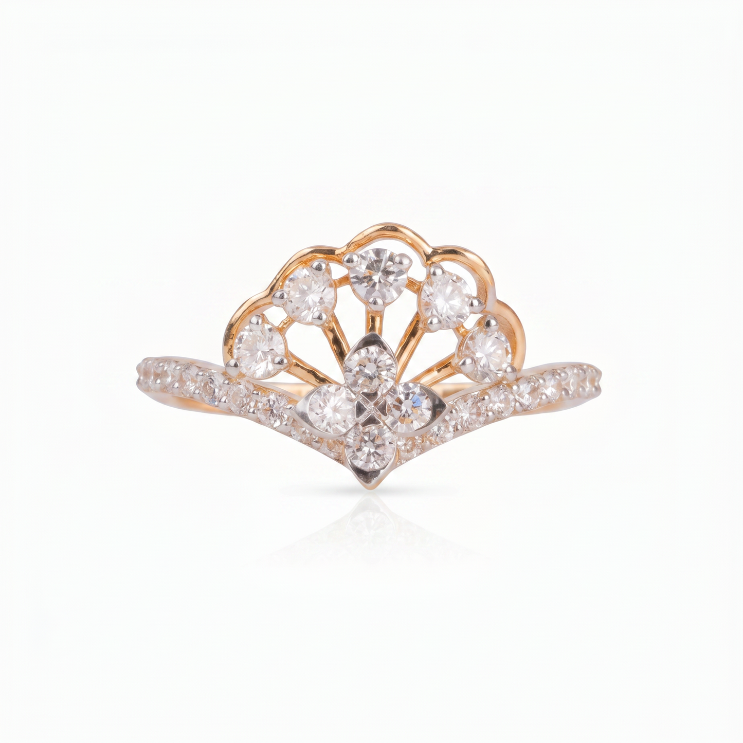 Gold Diamond Peacock Ladies Ring