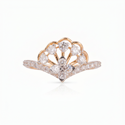 Gold Diamond Peacock Ladies Ring