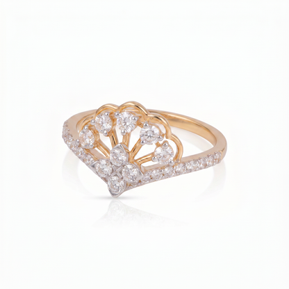 Gold Diamond Peacock Ladies Ring