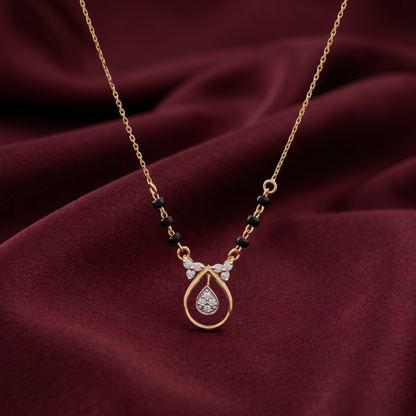 Gold Charmed Diamond Mangalsutra