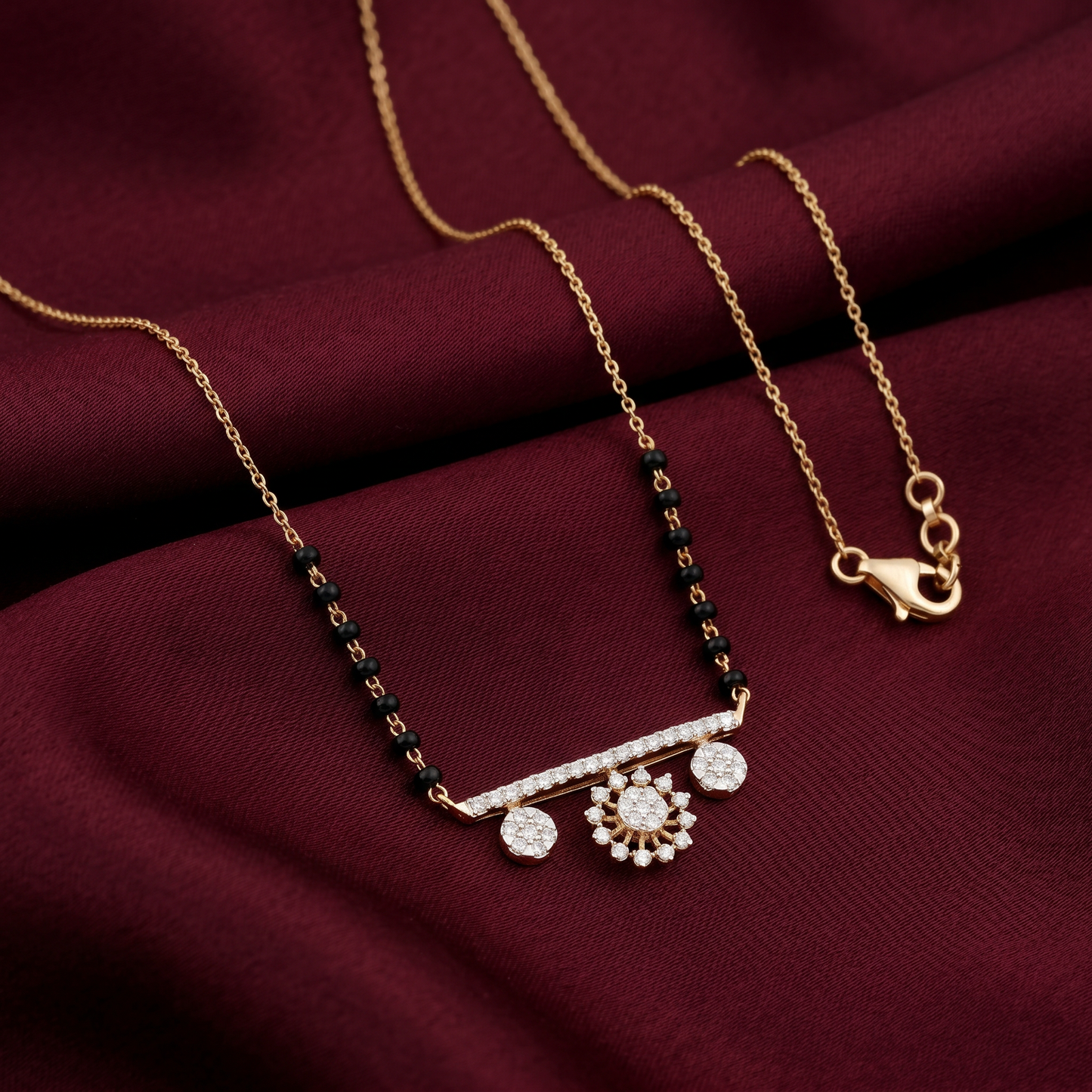 Gold and Diamond Sunshine Studded Mangalsutra