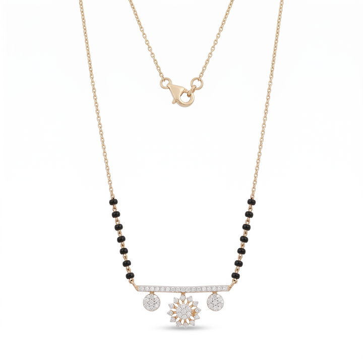 Gold and Diamond Sunshine Studded Mangalsutra