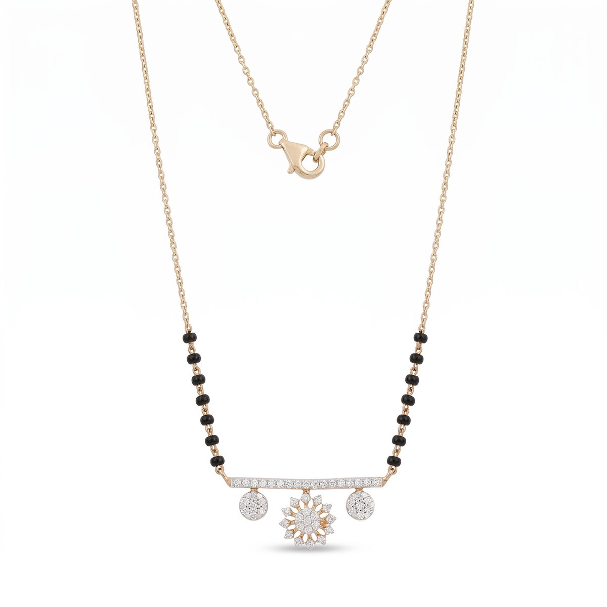 Gold and Diamond Sunshine Studded Mangalsutra