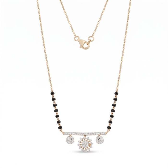 Gold and Diamond Sunshine Studded Mangalsutra