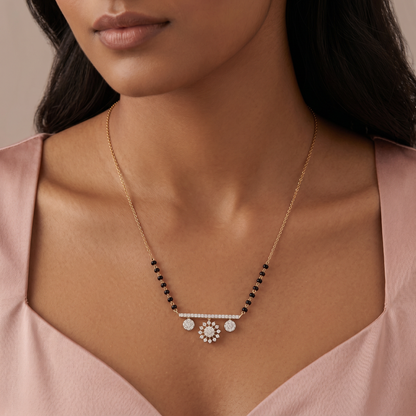 Gold and Diamond Sunshine Studded Mangalsutra