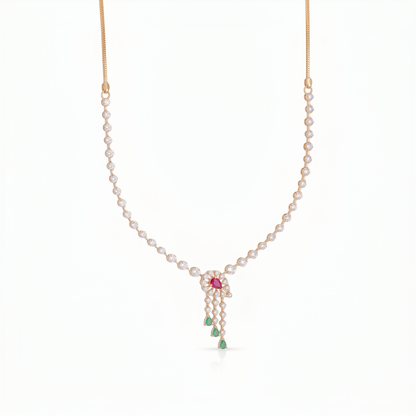 Gold Diamond Regal Cascade Necklace