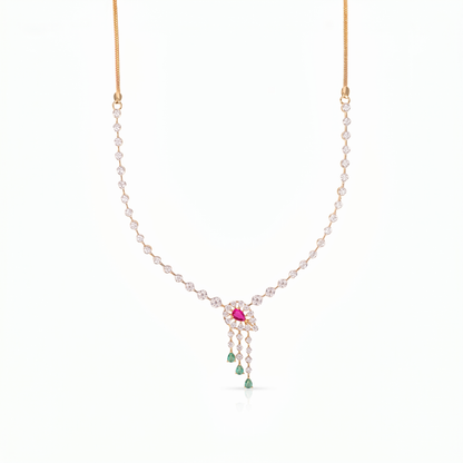 Gold Diamond Regal Cascade Necklace