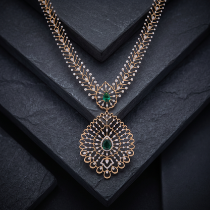 Gold and Diamond Elegance Studded Necklace