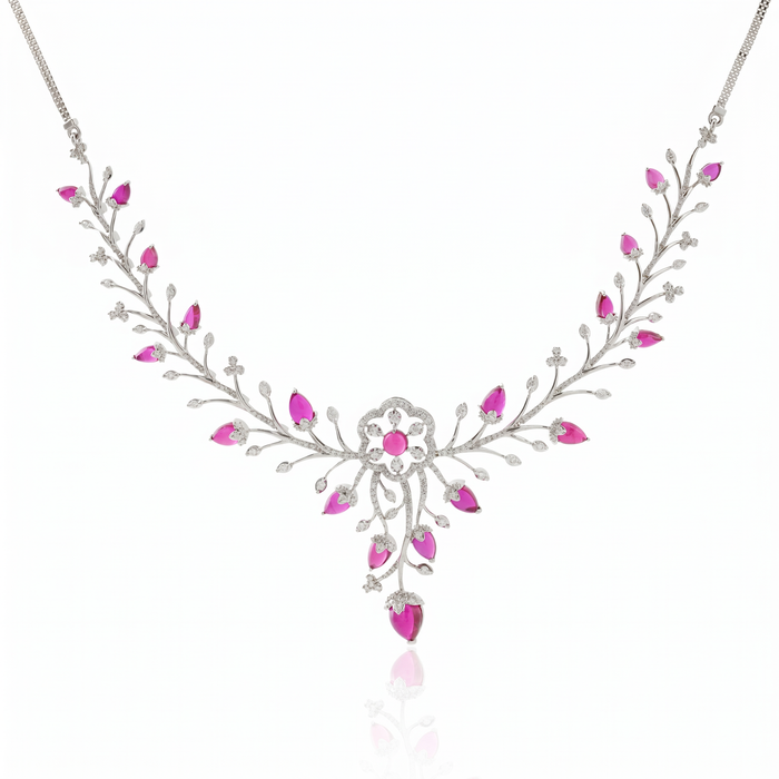 Blush Vine Diamond Necklace