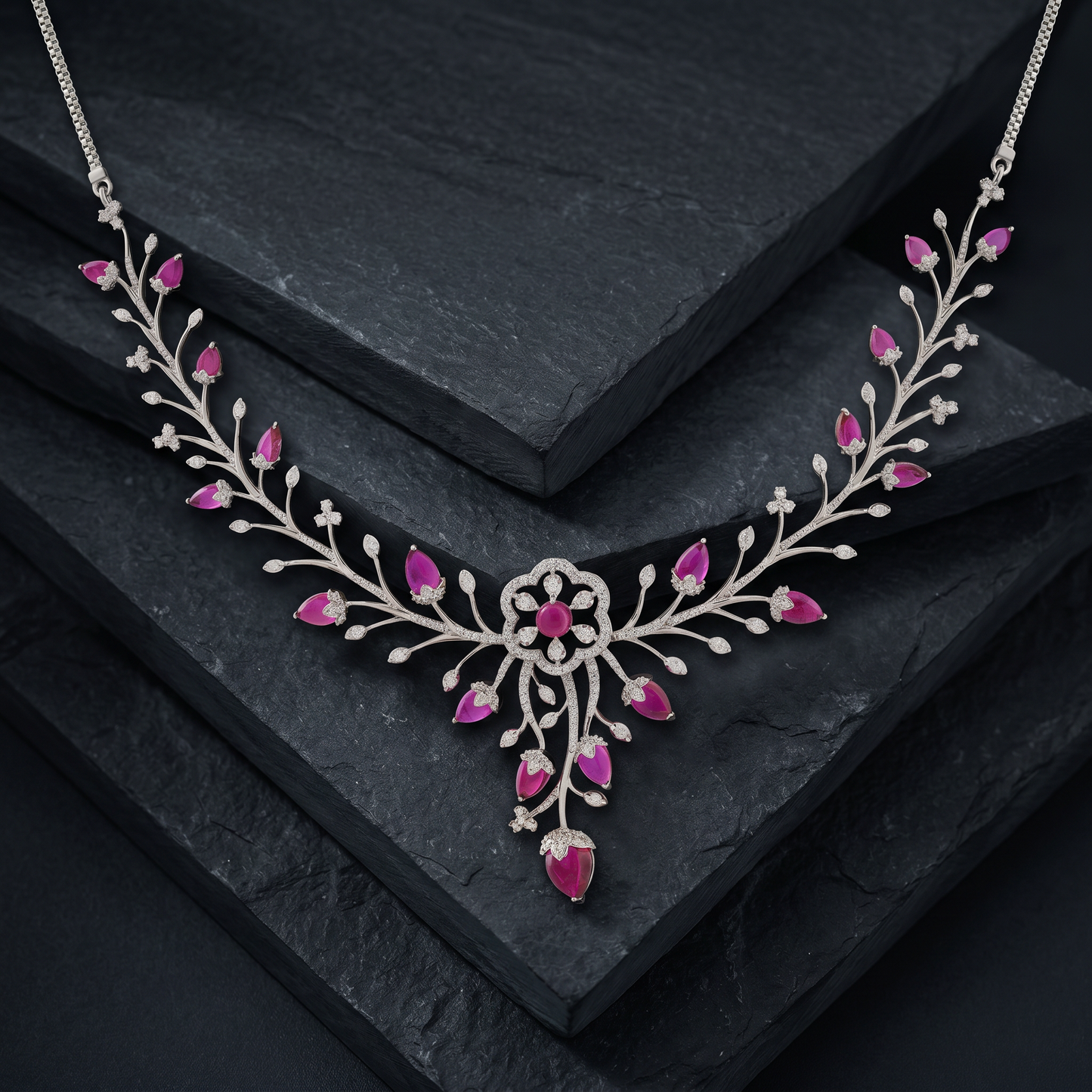 Blush Vine Diamond Necklace