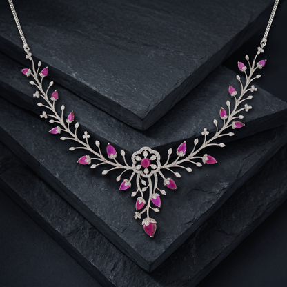 Blush Vine Diamond Necklace