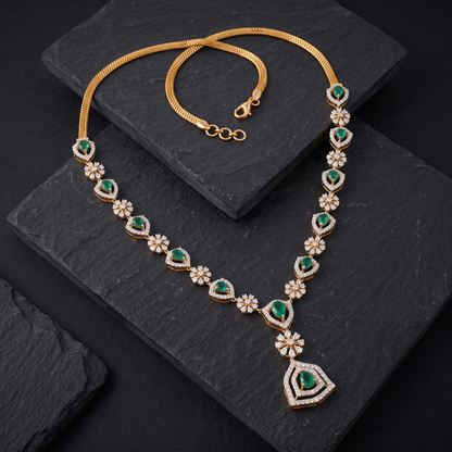Gold and Diamond Sylvan Glamour Garland Studded Necklace