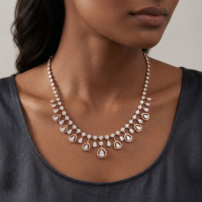 Petal Drop Diamond Necklace