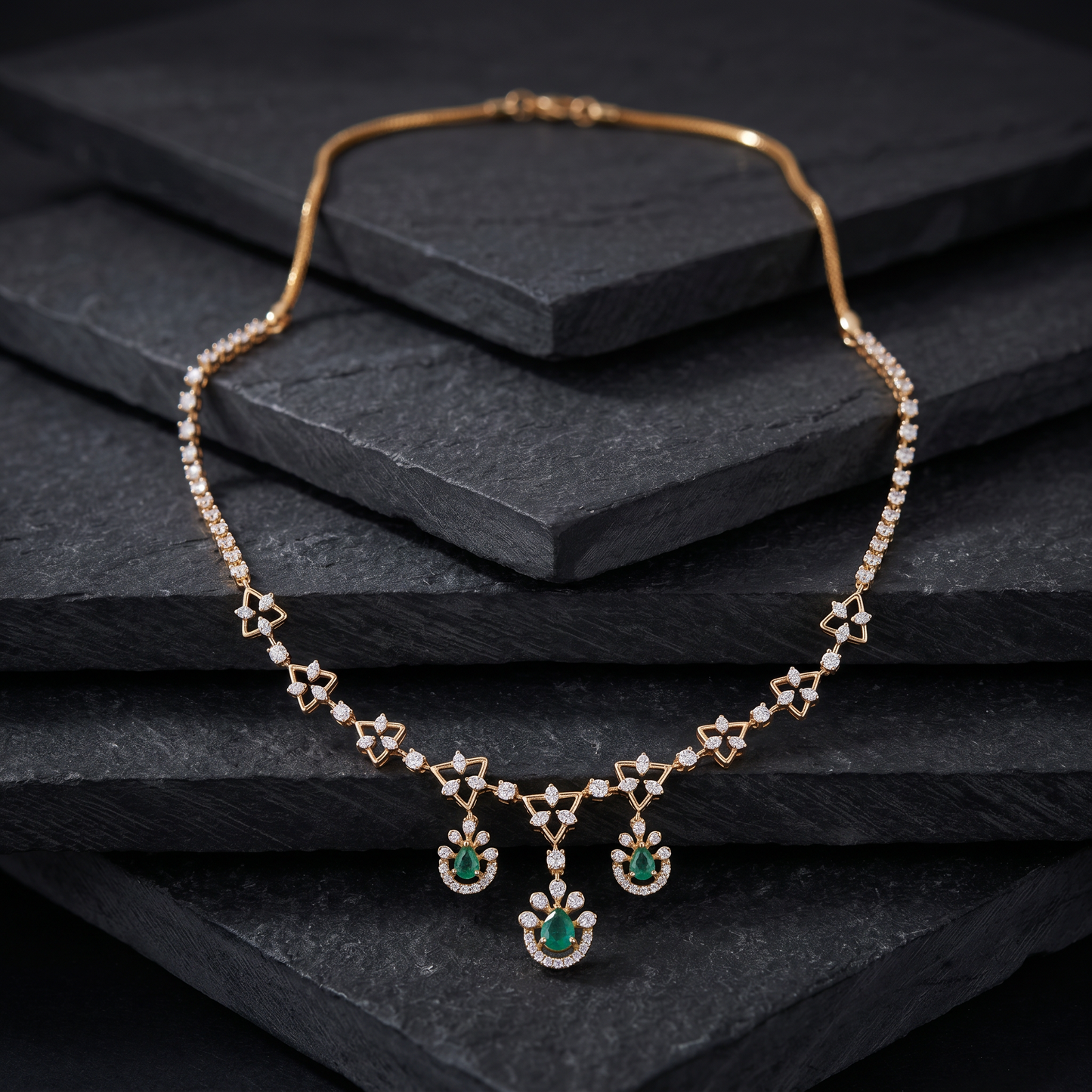 Gold Diamond Enchanted Garden Necklace