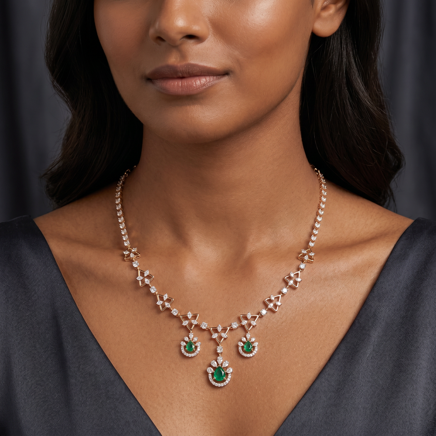 Gold Diamond Enchanted Garden Necklace