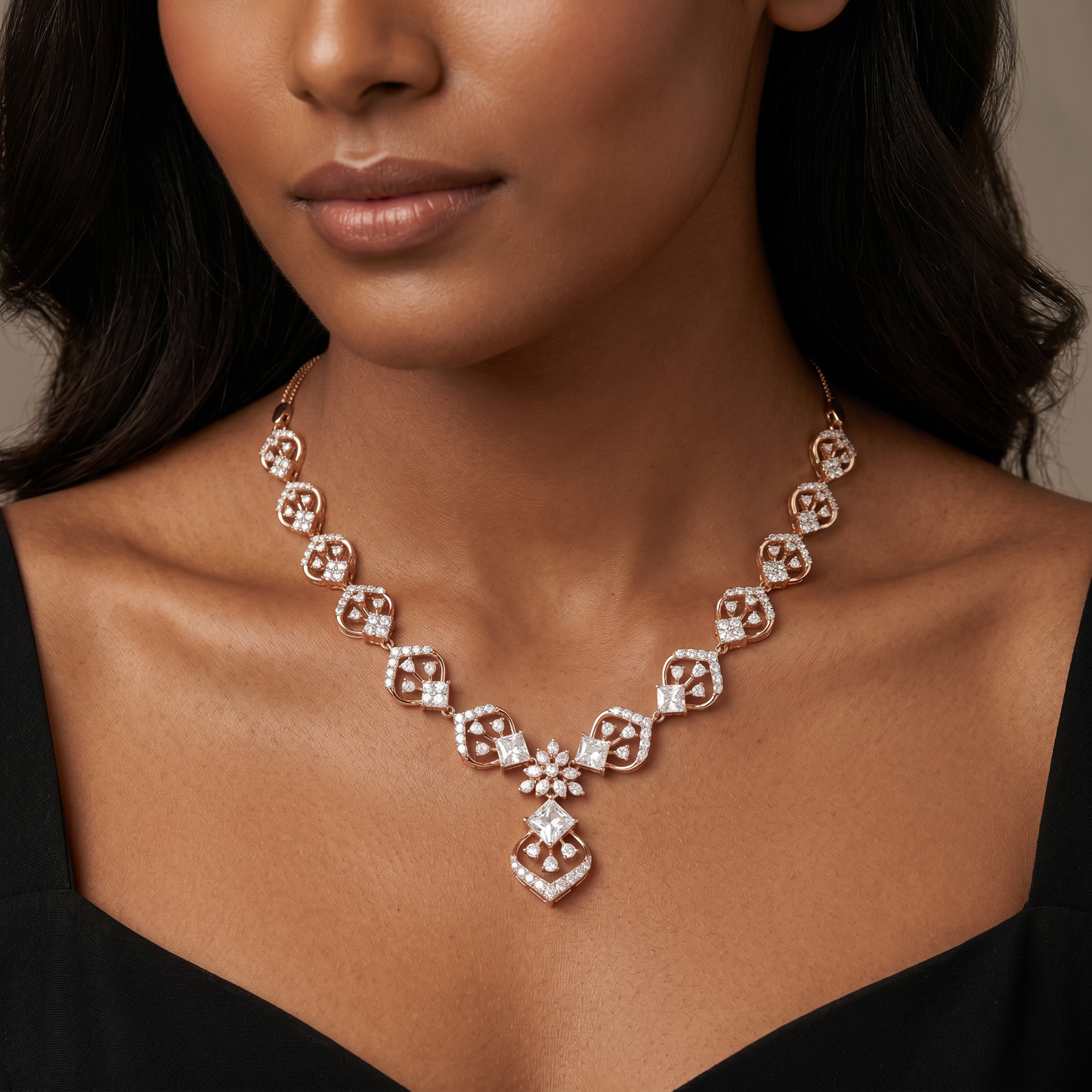 Ornate Link Diamond Necklace