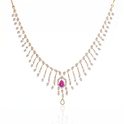 Blush Radiance Fringe Necklace