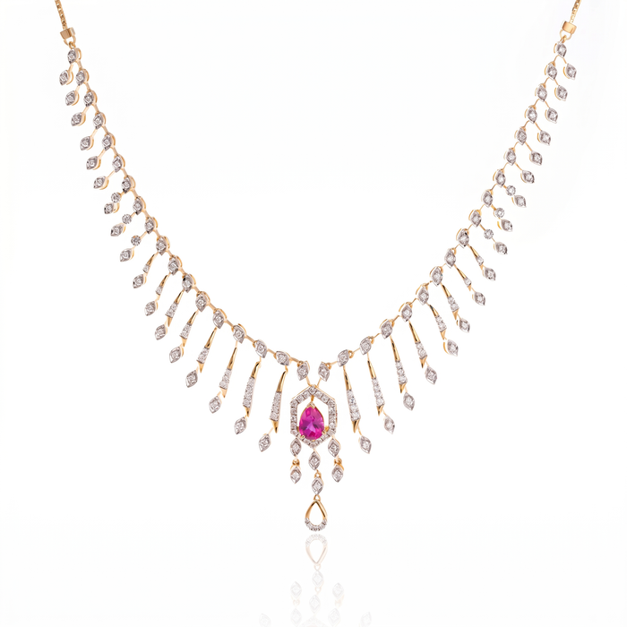 Blush Radiance Fringe Necklace