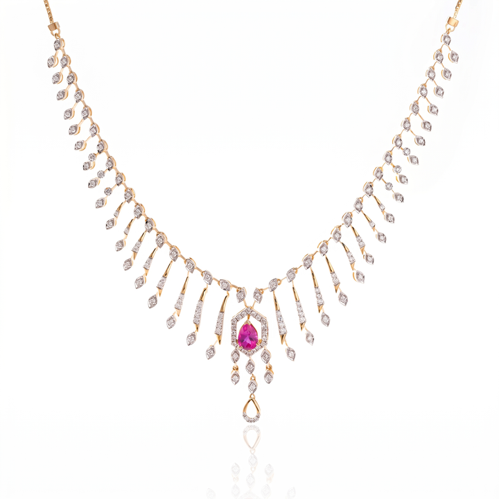 Blush Radiance Fringe Necklace