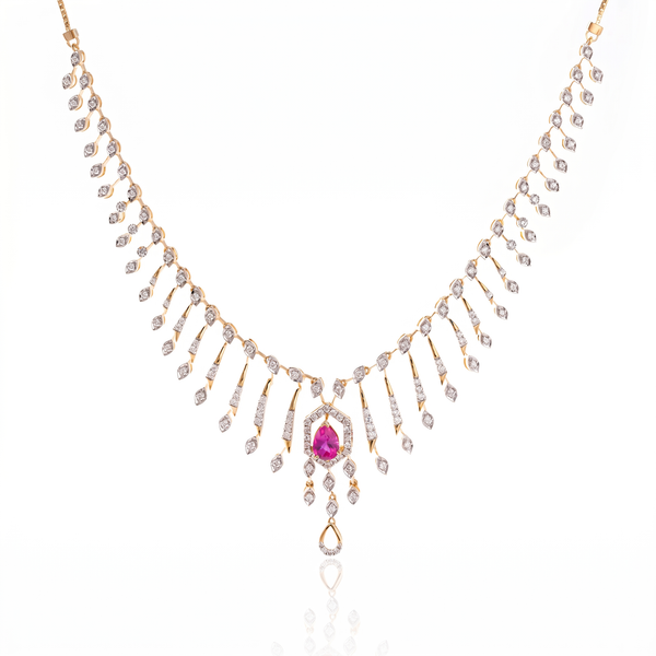 Blush Radiance Fringe Necklace