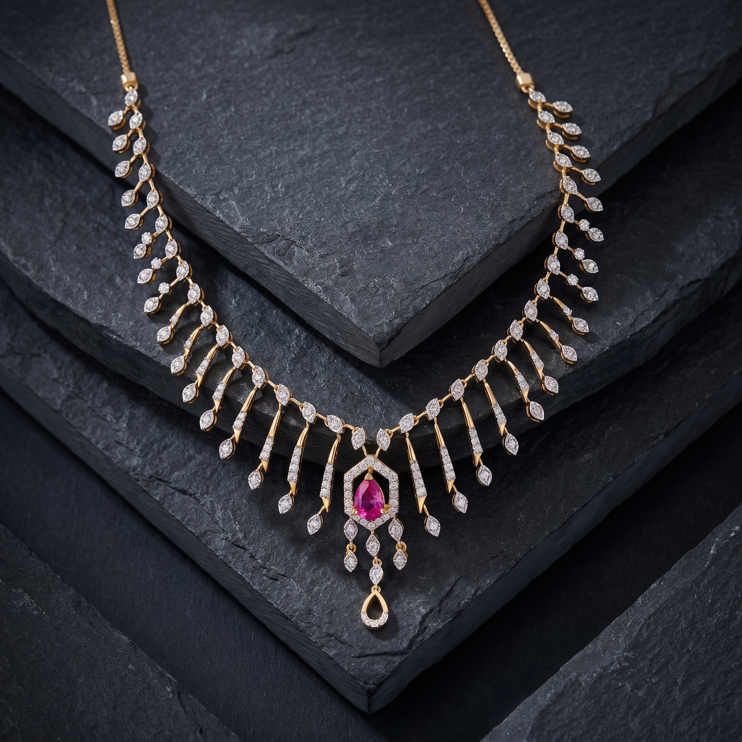 Blush Radiance Fringe Necklace