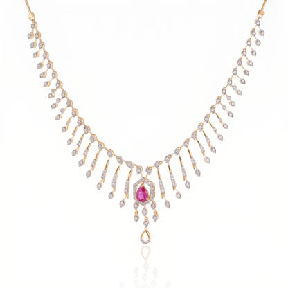 Blush Radiance Fringe Necklace