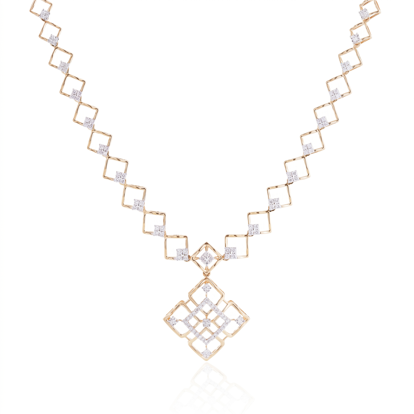 Geo Lattice Diamond Necklace