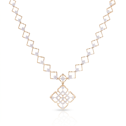 Geo Lattice Diamond Necklace