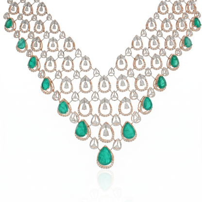 Gold and Diamond Imperial Grace Studded Necklace
