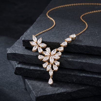 Floral Cascade Diamond Necklace